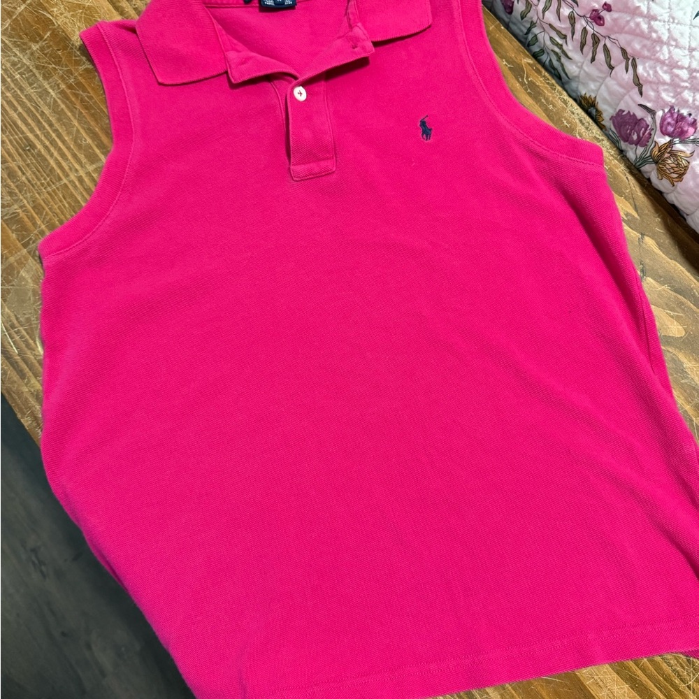Ralph Lauren Women’s  Pink Sleeveless Polo Shirt